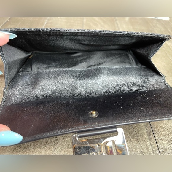 Christian Dior Wallet Authentic Black Leather Long Monogram Street Chic Logo - Picture 8 of 8